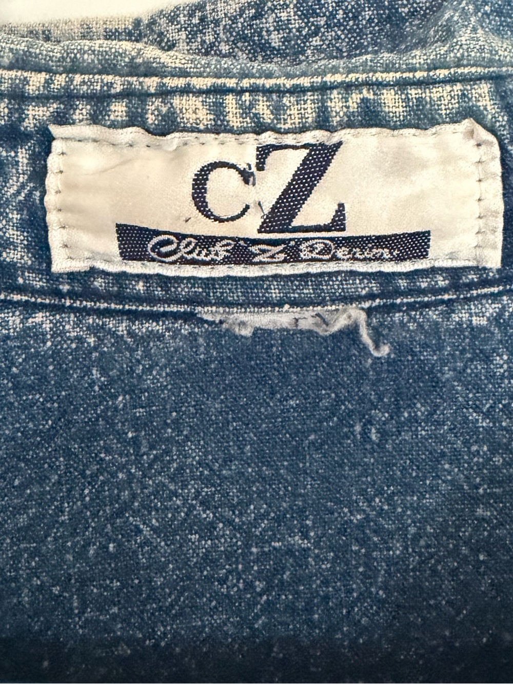 Vintage Club Z Denim Acid Wash Embroidered beaded Studded Oversized Shirt 80s 90 - Picture 5 of 15
